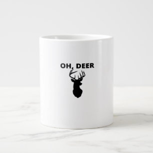Oh Deer Oh Dear Whimsical Art Style  Large Coffee Mug