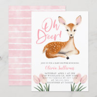 Oh Deer Pink Floral Baby Shower
