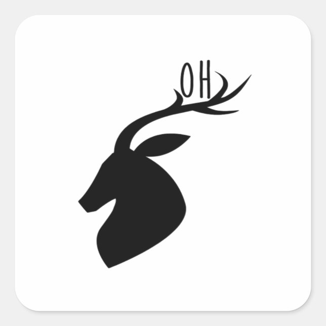 Oh Deer Pun Creative Style  Square Sticker (Front)
