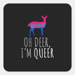 Oh Deer Queer Bisexual Pride Gay Lesbian Design  Square Sticker