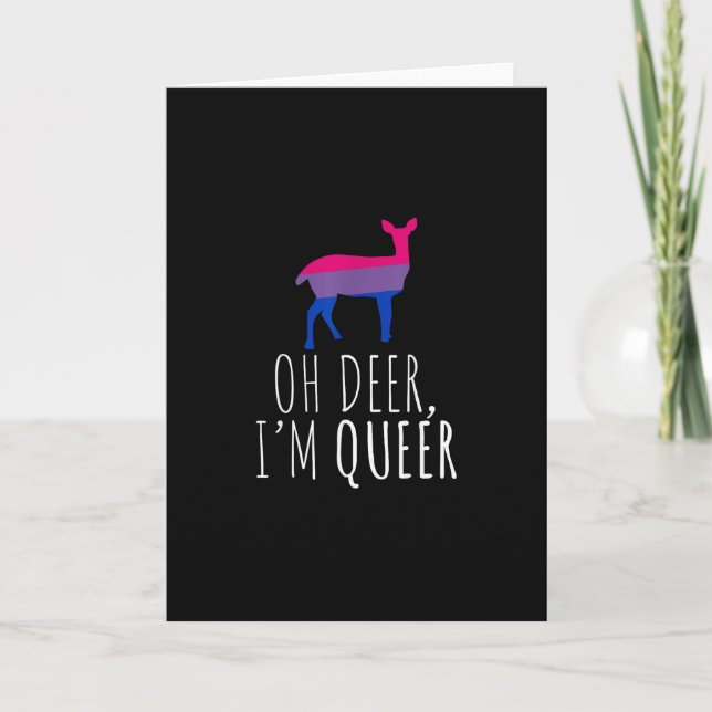 Oh Deer Queer Bisexual Pride GFolded Greeting Card (Front)