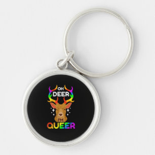 Oh Deer Queer Funny LGBTQ Pride Awareness Keychain
