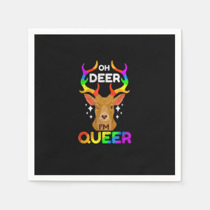 Oh Deer Queer Funny LGBTQ Pride Awareness  Napkin