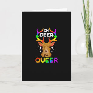 Oh Deer Queer Funny LGBTQ PridFolded Greeting Card