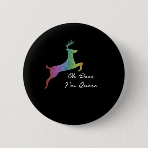 Oh Deer Queer Funny Pun LGBT Pride Celebration 2 Inch Round Button