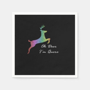 Oh Deer Queer Funny Pun LGBT Pride Celebration  Napkin