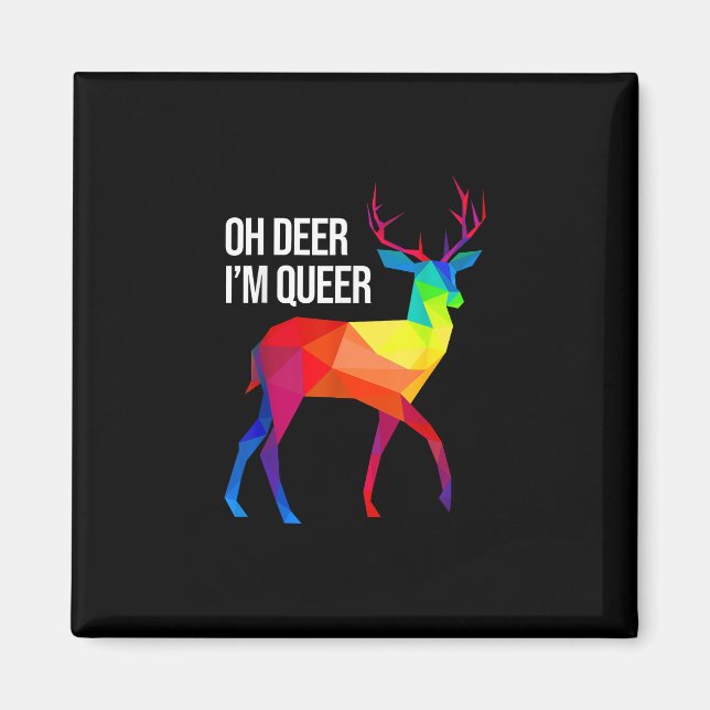 Oh Deer Queer LGBT Pride Celebration Design  Magnet (Front)