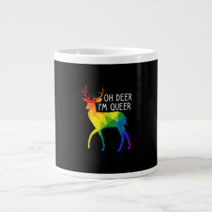 Oh Deer Queer LGBTQ Pride Celebration Month Large Coffee Mug