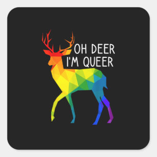 Oh Deer Queer LGBTQ Pride Celebration Month Square Sticker