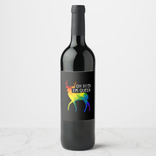 Oh Deer Queer LGBTQ Pride Celebration Month  Wine Label