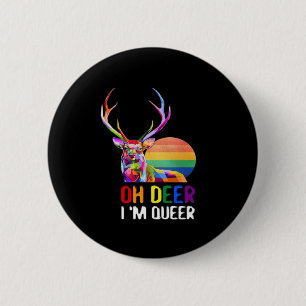 Oh Deer Queer Minimal Modern Style 2 Inch Round Button