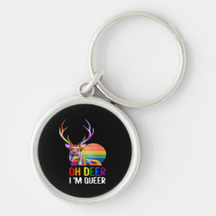 Oh Deer Queer Minimal Modern Style Keychain