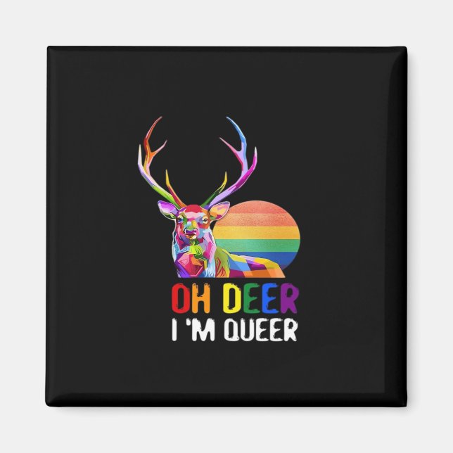 Oh Deer Queer Minimal Modern Style  Magnet (Front)