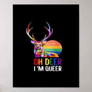 Oh Deer Queer Minimal Modern Style Poster