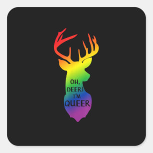 Oh Deer Queer Pride Celebration Funny LGBT Gift  Square Sticker