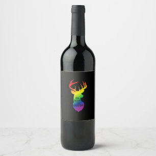 Oh Deer Queer Pride Celebration Funny LGBT Gift  Wine Label