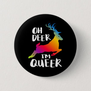 Oh Deer Queer Pride Minimal Artistic Style 2 Inch Round Button