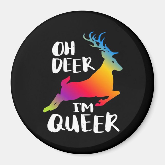 Oh Deer Queer Pride Minimal Artistic Style  Magnet (Front)