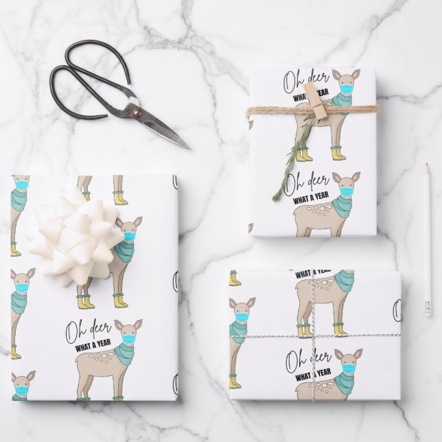 Oh Deer Quel An Envelopper Des Feuilles De Papier (Recto)