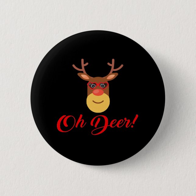 Oh Deer Retro Classic   2 Inch Round Button (Front)