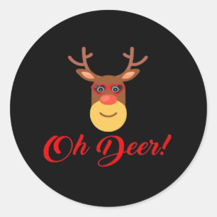 Oh Deer Retro Classic   Classic Round Sticker