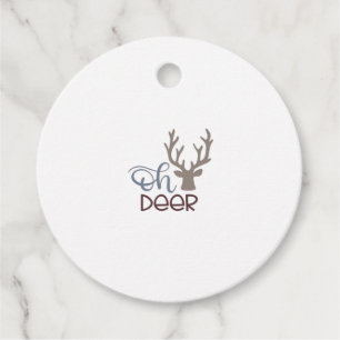 Oh Deer Retro Classic Design Favour Tags