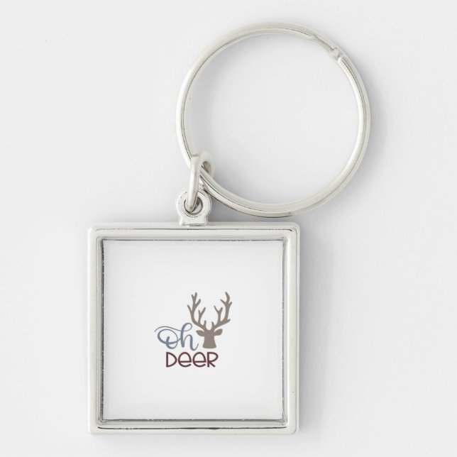 Oh Deer Retro Classic Design  Keychain (Front)