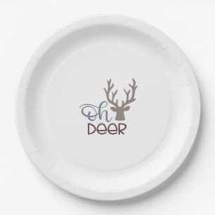 Oh Deer Retro Classic Design Paper Plate