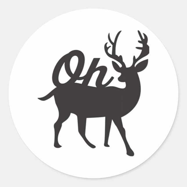 Oh Deer Retro Classic Vibe  Classic Round Sticker (Front)