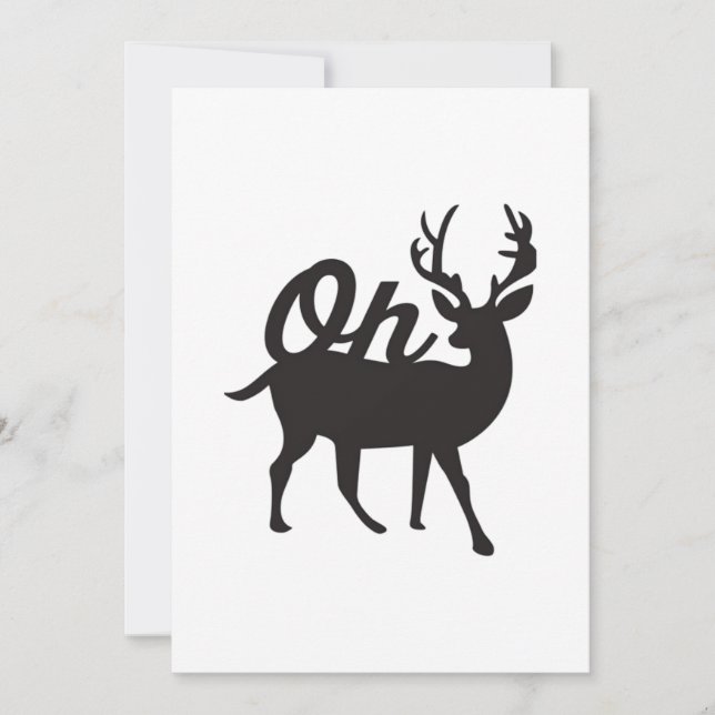 Oh Deer Retro Classic Vibe Holiday Card (Front)
