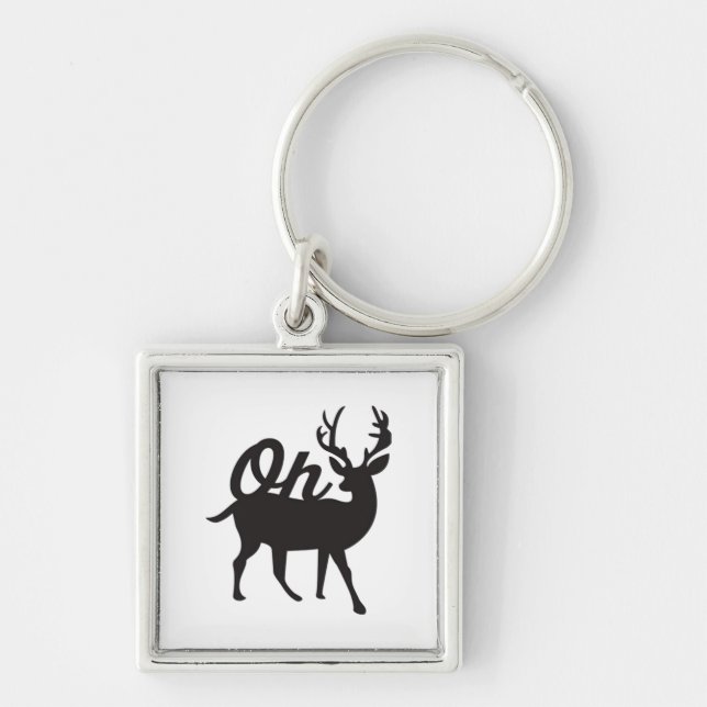 Oh Deer Retro Classic Vibe  Keychain (Front)