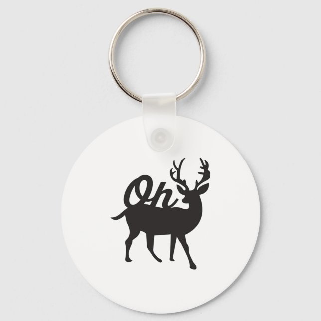 Oh Deer Retro Classic Vibe Keychain (Front)
