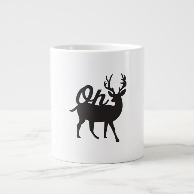 Oh Deer Retro Classic Vibe  Large Coffee Mug (Front)