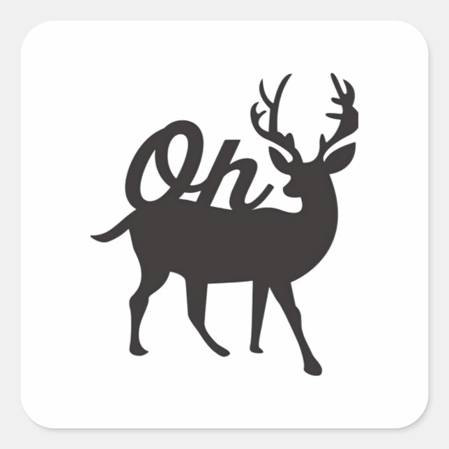 Oh Deer Retro Classic Vibe  Square Sticker (Front)