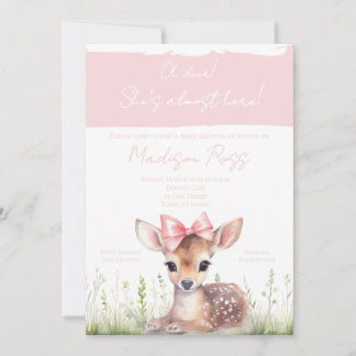 Oh Deer She’s Almost Here Baby Shower Invitation