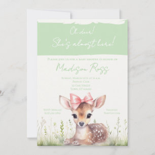 Oh Deer She’s Almost Here Baby Shower Invitation