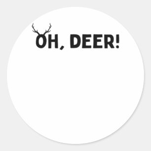 Oh Deer Simple Aesthetic Classic Round Sticker
