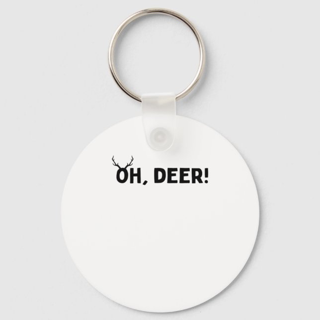Oh Deer Simple Aesthetic Keychain (Front)