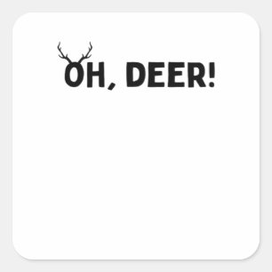 Oh Deer Simple Aesthetic  Square Sticker