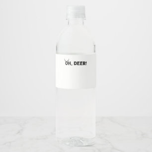 Oh Deer Simple Aesthetic Water Bottle Label