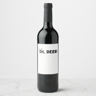 Oh Deer Simple Aesthetic  Wine Label
