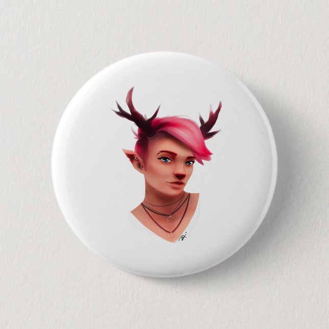 Oh Deer Simple Creative Style  2 Inch Round Button (Front)