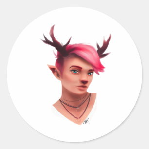 Oh Deer Simple Creative Style Classic Round Sticker