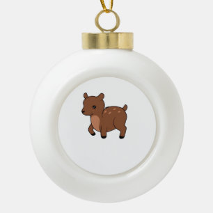 Oh Deer Soft Minimal Design  Ceramic Ball Christmas Ornament