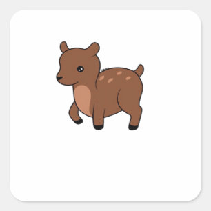 Oh Deer Soft Minimal Design Square Sticker