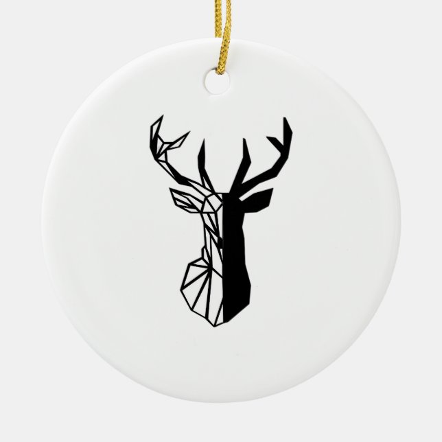 Oh Deer Soft Minimal Vibe Ceramic Ornament (Front)