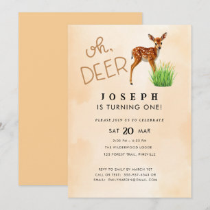 Oh Deer Thème Anniversaire Fête Invitation