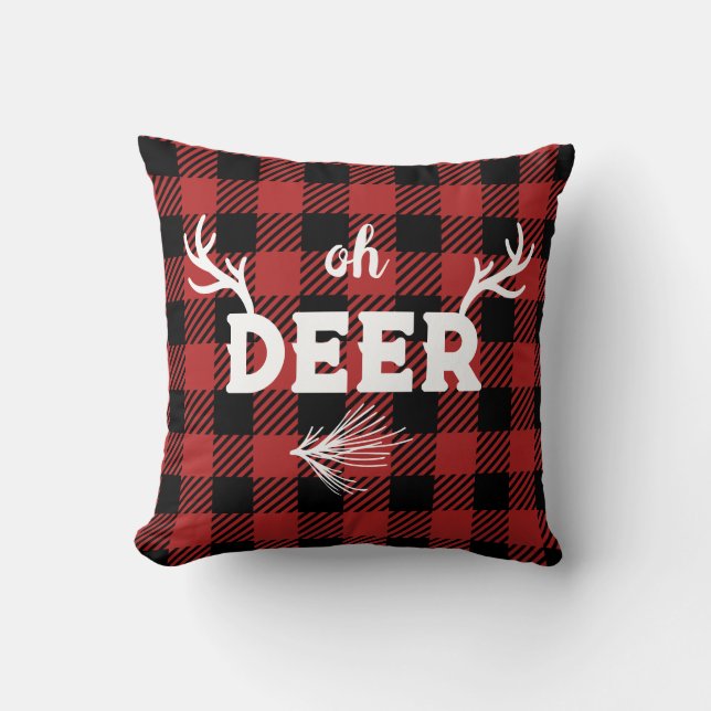 "Oh Deer"  Throw Pillow (Front)