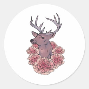 Oh Deer Trendy Minimal Aesthetic  Classic Round Sticker