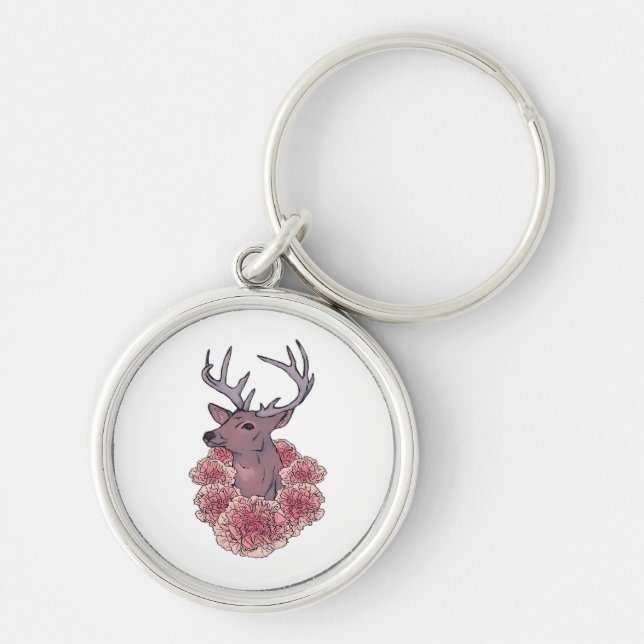Oh Deer Trendy Minimal Aesthetic  Keychain (Front)